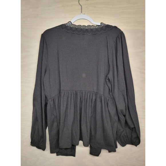 Torrid Women's SZ 2X Cardigan Super Soft Rib Knit Long Sleeve Open Front Black - Picture 7 of 10